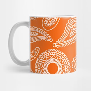 Mandala Pattern Orange and White Halloween Fall Autumn Season Mug